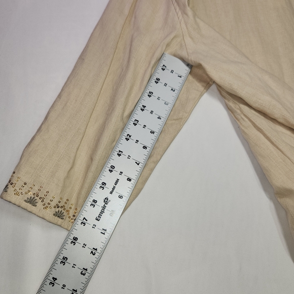 ⭐️NWT Erika Embellished Linen-Blend Shirt – ¾ Sleeve | Size XL - Picture 11 of 12
